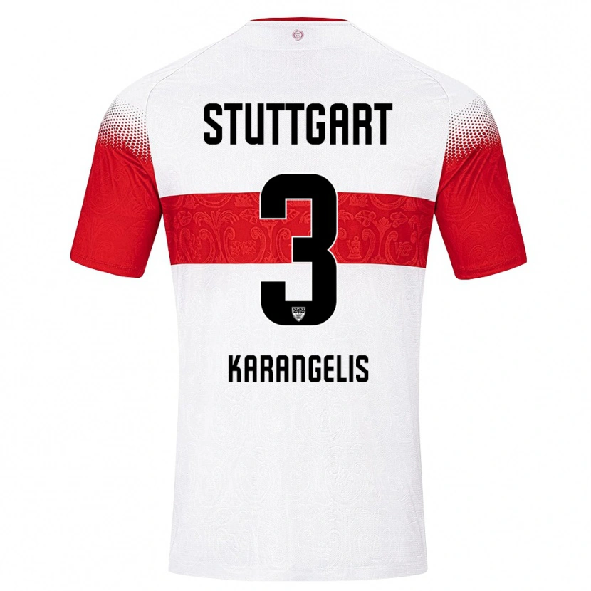 Danxen Homem Camisola Konstantinos Karangelis #3 Branco Vermelho Amarelo Principal 2026/27 Camisa