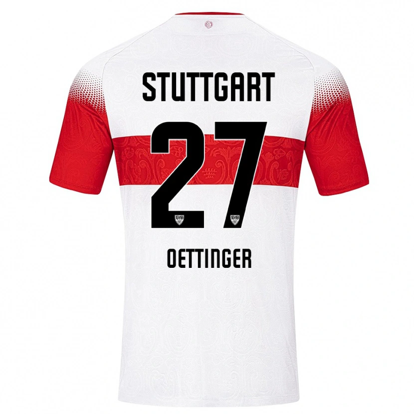 Danxen Homem Camisola Jannik Oettinger #27 Branco Vermelho Amarelo Principal 2026/27 Camisa