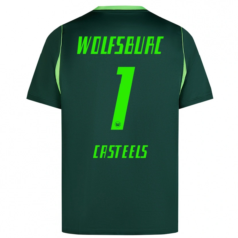 Danxen Homem Camisola Koen Casteels #1 Verde Escuro Branco Principal 2026/27 Camisa