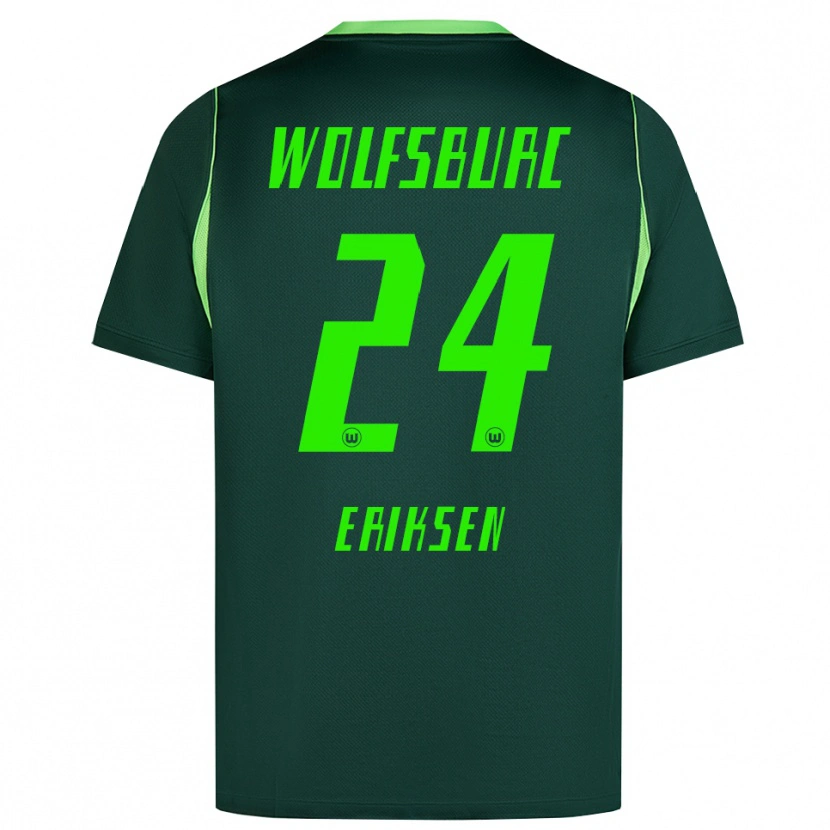 Danxen Homem Camisola Christian Eriksen #24 Verde Escuro Branco Principal 2026/27 Camisa
