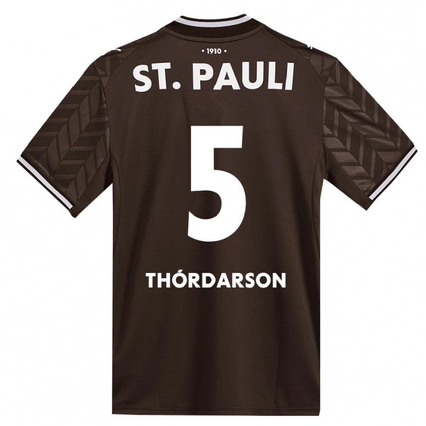 Danxen Homem Camisola Gísli Thórdarson #5 Branco Café Principal 2026/27 Camisa