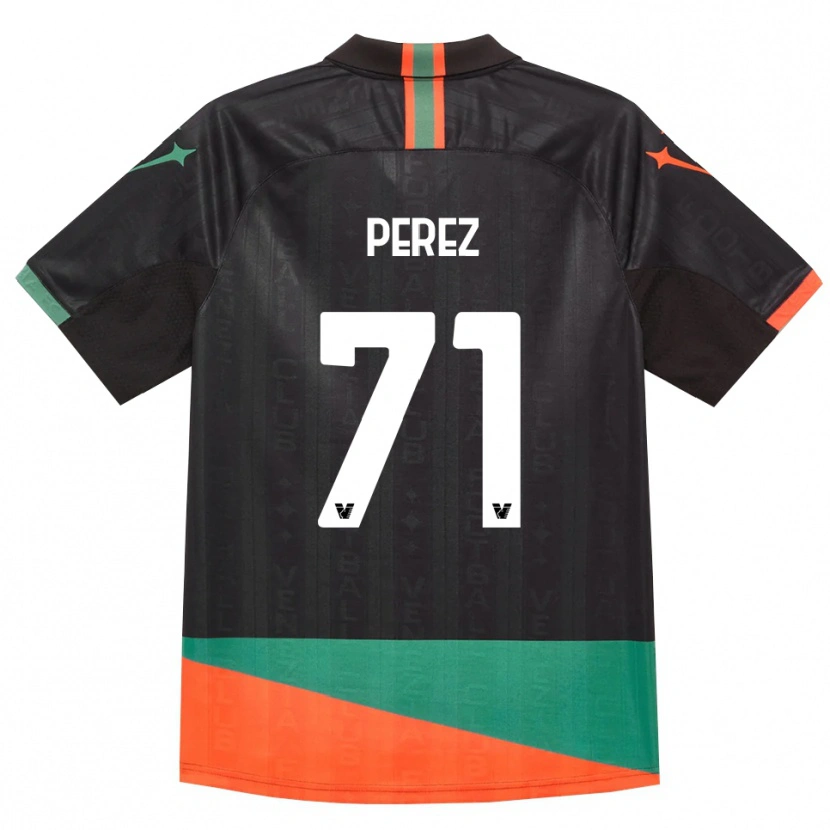 Danxen Homem Camisola Kike Pérez #71 Preto Laranja Verde Principal 2026/27 Camisa