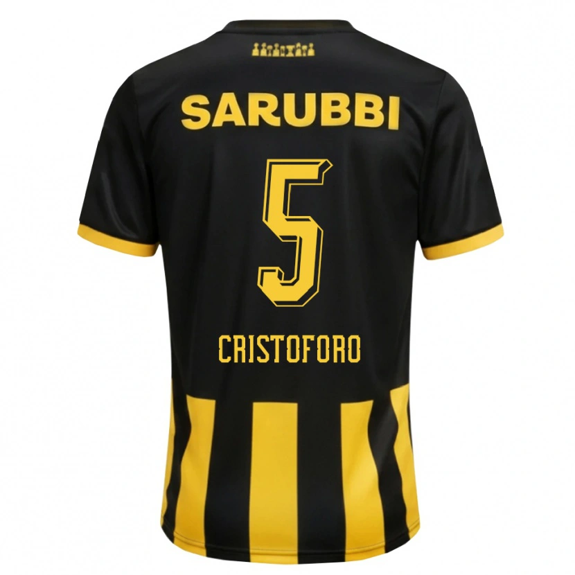 Danxen Homem Camisola Sebastián Cristóforo #5 Preto Amarelo Principal 2026/27 Camisa