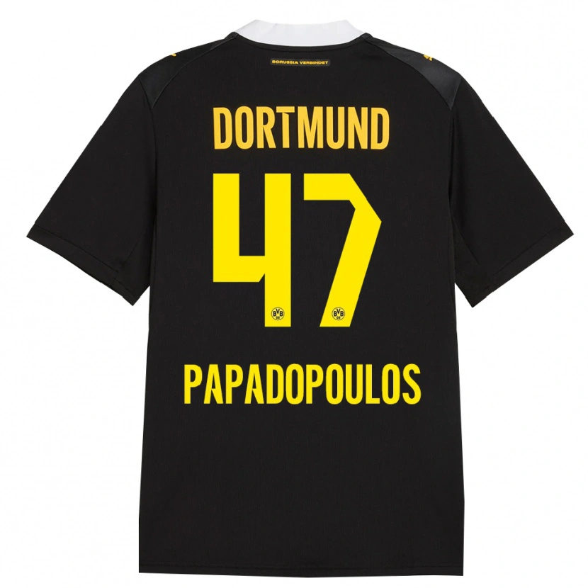 Danxen Homem Camisola Antonios Papadopoulos #47 Preto Vermelho Amarelo Alternativa 2026/27 Camisa