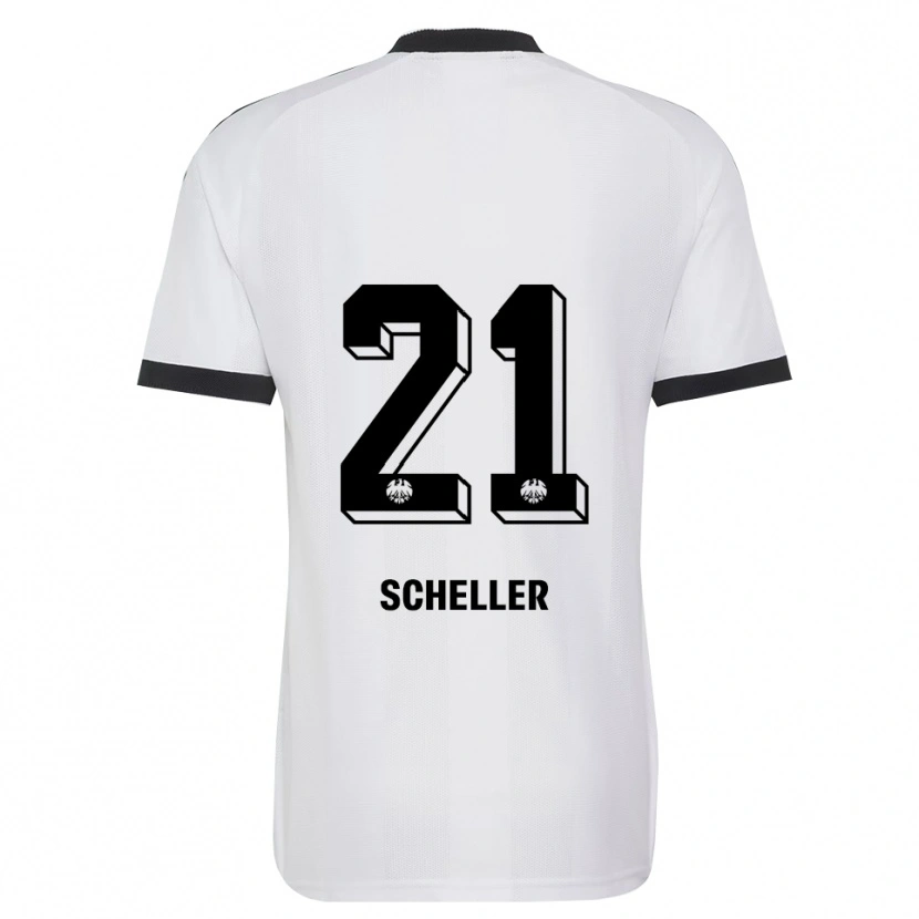 Danxen Homem Camisola Niklas Scheller #21 Branco Preto Alternativa 2026/27 Camisa