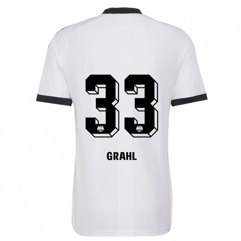 Danxen Homem Camisola Jens Grahl #33 Branco Preto Alternativa 2026/27 Camisa