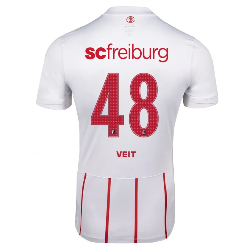 Danxen Homem Camisola Jannik Veit #48 Branco Vermelho Amarelo Alternativa 2026/27 Camisa