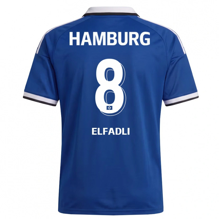 Danxen Homem Camisola Daniel Elfadli #8 Branco Azul Alternativa 2026/27 Camisa