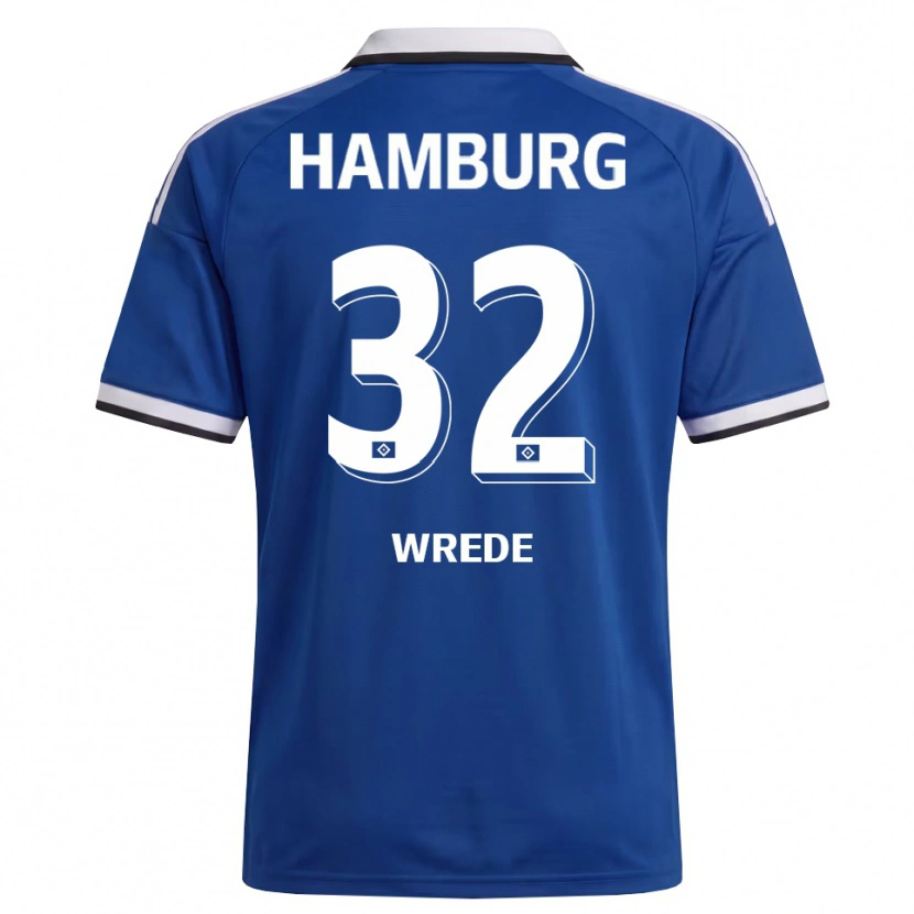 Danxen Homem Camisola Lotta Wrede #32 Branco Azul Alternativa 2026/27 Camisa