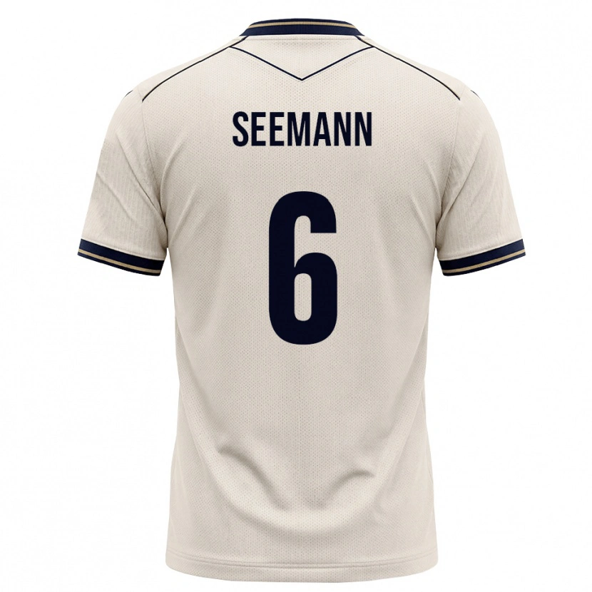 Danxen Homem Camisola Elias Seemann #6 Branco Azul Tinta Alternativa 2026/27 Camisa