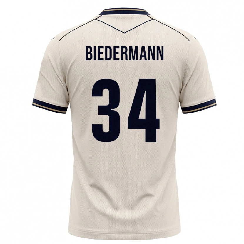 Danxen Homem Camisola Nico Biedermann #34 Branco Azul Tinta Alternativa 2026/27 Camisa