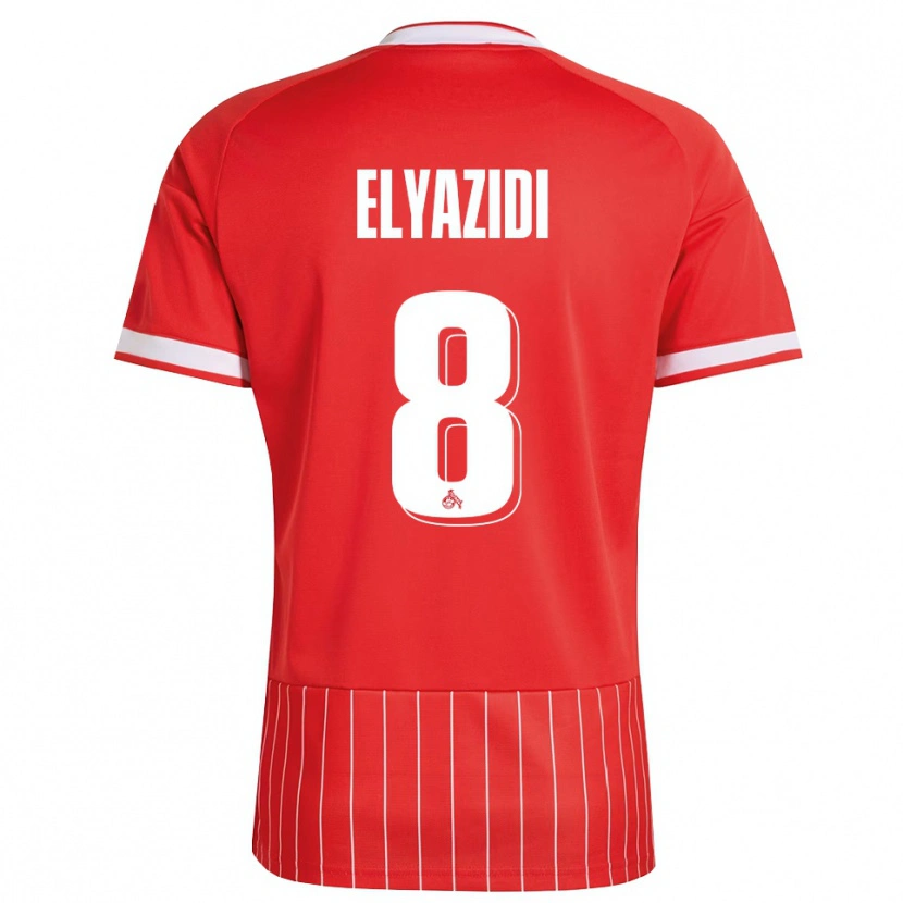 Danxen Homem Camisola Ilias Elyazidi #8 Vermelho Branco Verde Alternativa 2026/27 Camisa