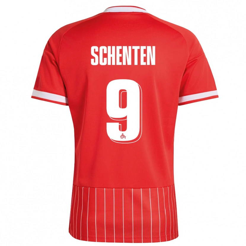 Danxen Homem Camisola Fynn Schenten #9 Vermelho Branco Verde Alternativa 2026/27 Camisa