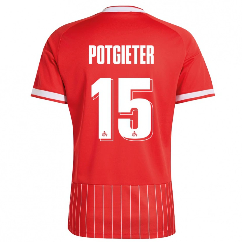 Danxen Homem Camisola Jaylen Potgieter #15 Vermelho Branco Verde Alternativa 2026/27 Camisa