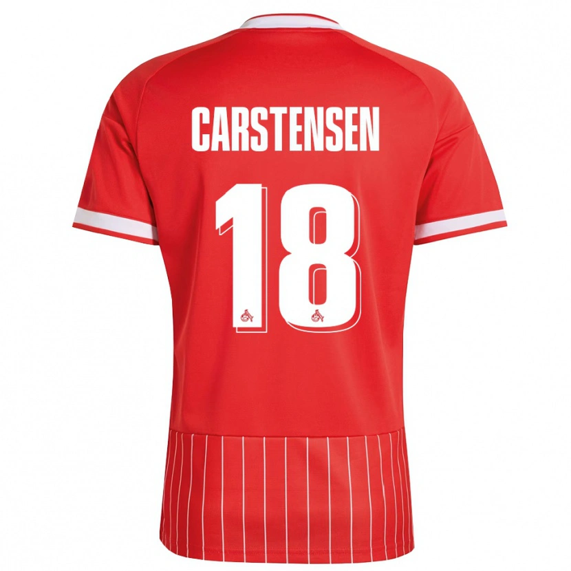 Danxen Homem Camisola Rasmus Carstensen #18 Vermelho Branco Verde Alternativa 2026/27 Camisa