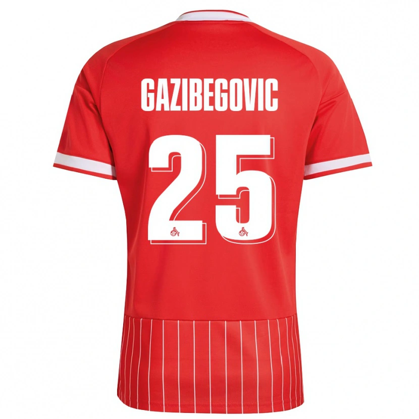 Danxen Homem Camisola Jusuf Gazibegovic #25 Vermelho Branco Verde Alternativa 2026/27 Camisa