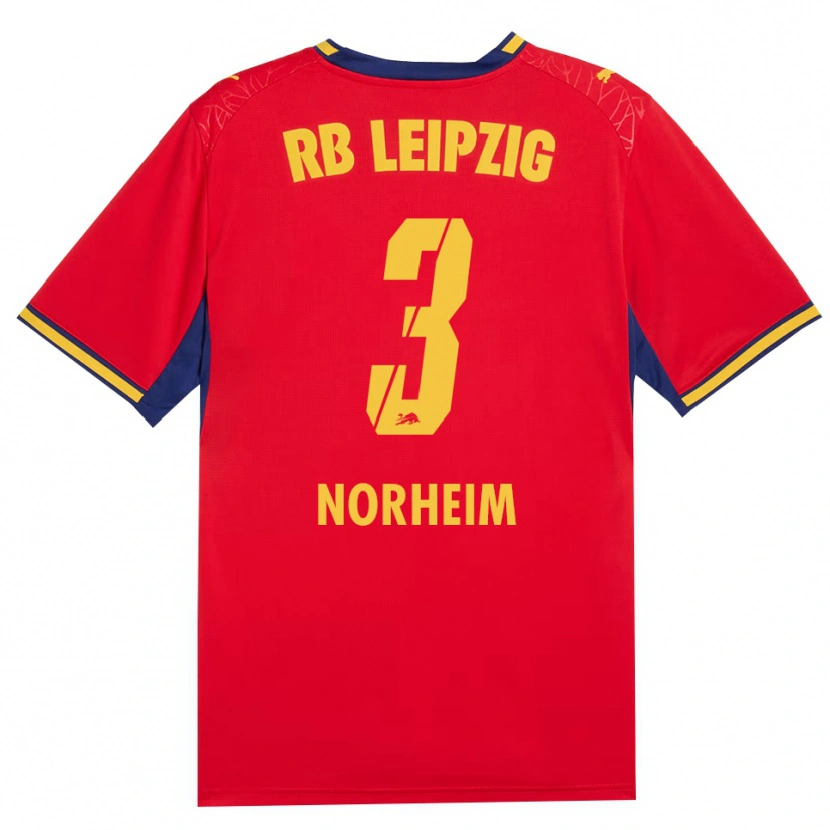 Danxen Homem Camisola Andrea Norheim #3 Vermelho Amarelo Azul Real Alternativa 2026/27 Camisa