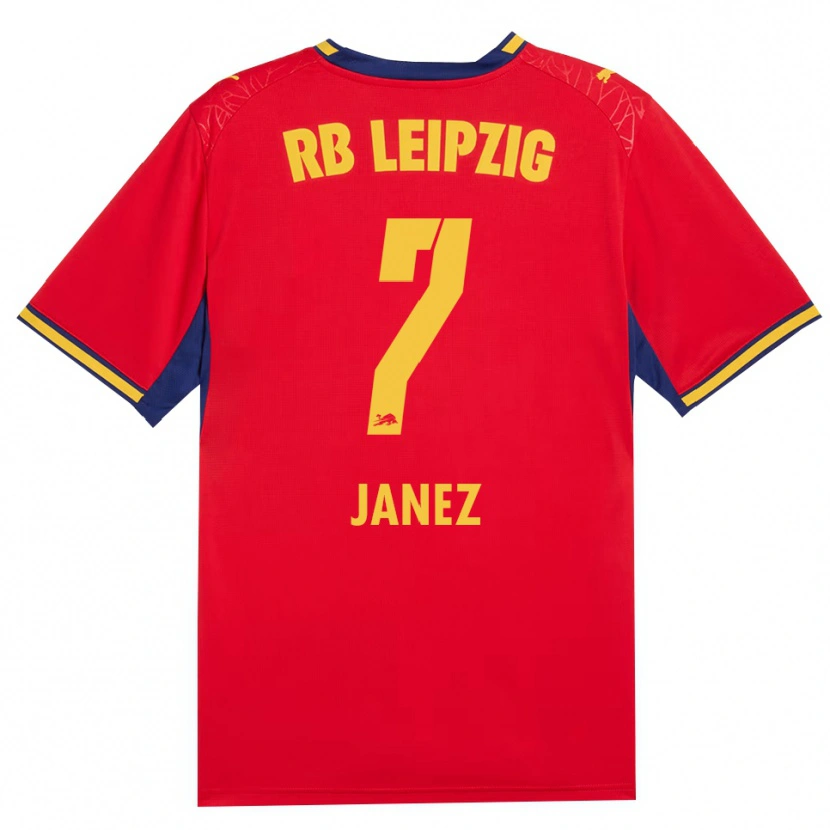 Danxen Homem Camisola Korina Lara Janež #7 Vermelho Amarelo Azul Real Alternativa 2026/27 Camisa