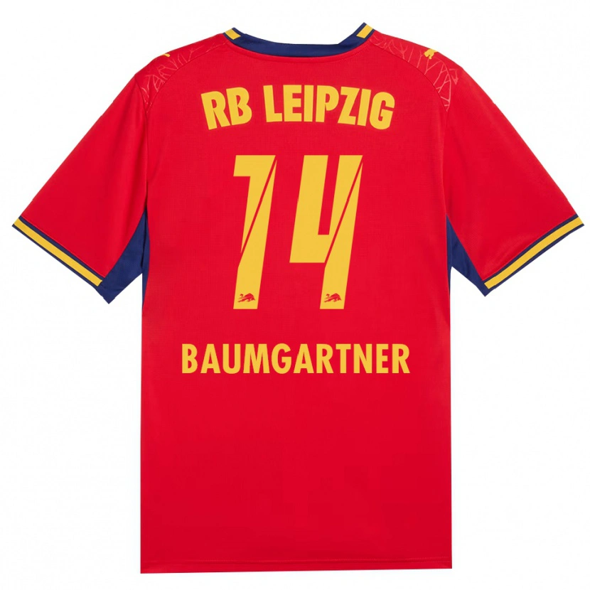 Danxen Homem Camisola Christoph Baumgartner #14 Vermelho Amarelo Azul Real Alternativa 2026/27 Camisa
