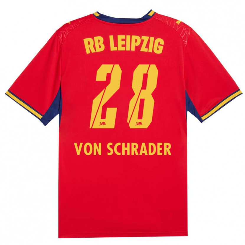 Danxen Homem Camisola Lina Von Schrader #28 Vermelho Amarelo Azul Real Alternativa 2026/27 Camisa