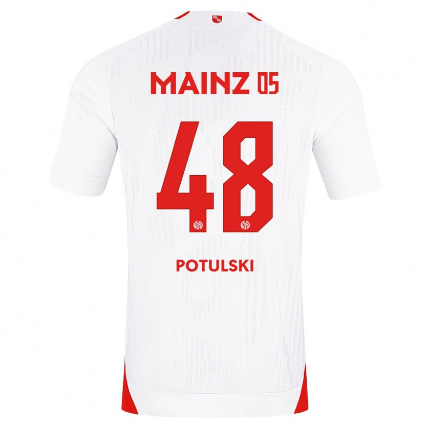 Danxen Homem Camisola Kacper Potulski #48 Branco Vermelho Amarelo Alternativa 2026/27 Camisa