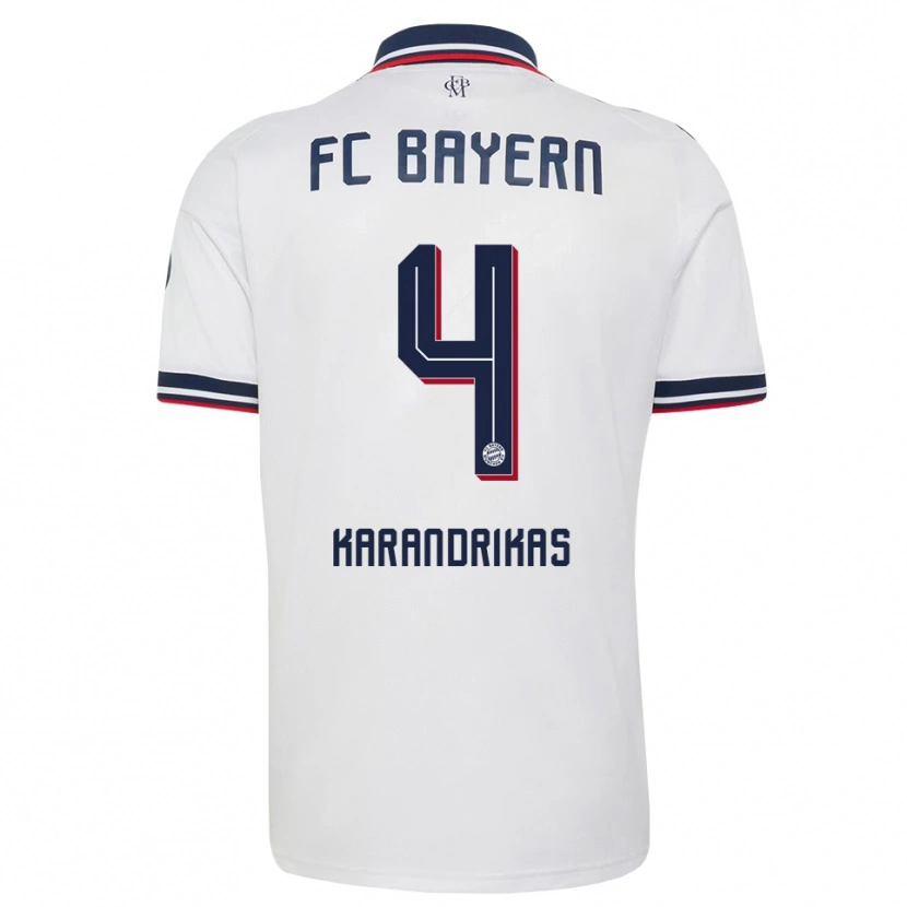 Danxen Homem Camisola Konstantinos Karandrikas #4 Cinza Branco Vermelho Alternativa 2026/27 Camisa