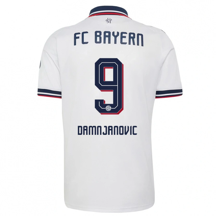 Danxen Homem Camisola Jovana Damnjanovic #9 Cinza Branco Vermelho Alternativa 2026/27 Camisa