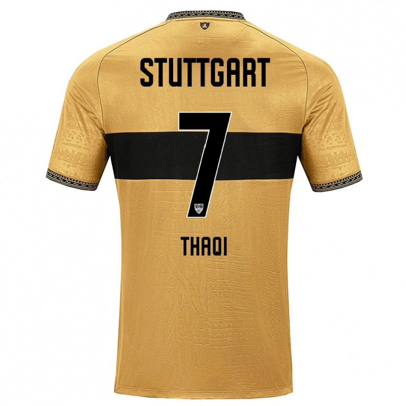 Danxen Homem Camisola Arlind Thaqi #7 Marrom Preto Branco Alternativa 2026/27 Camisa