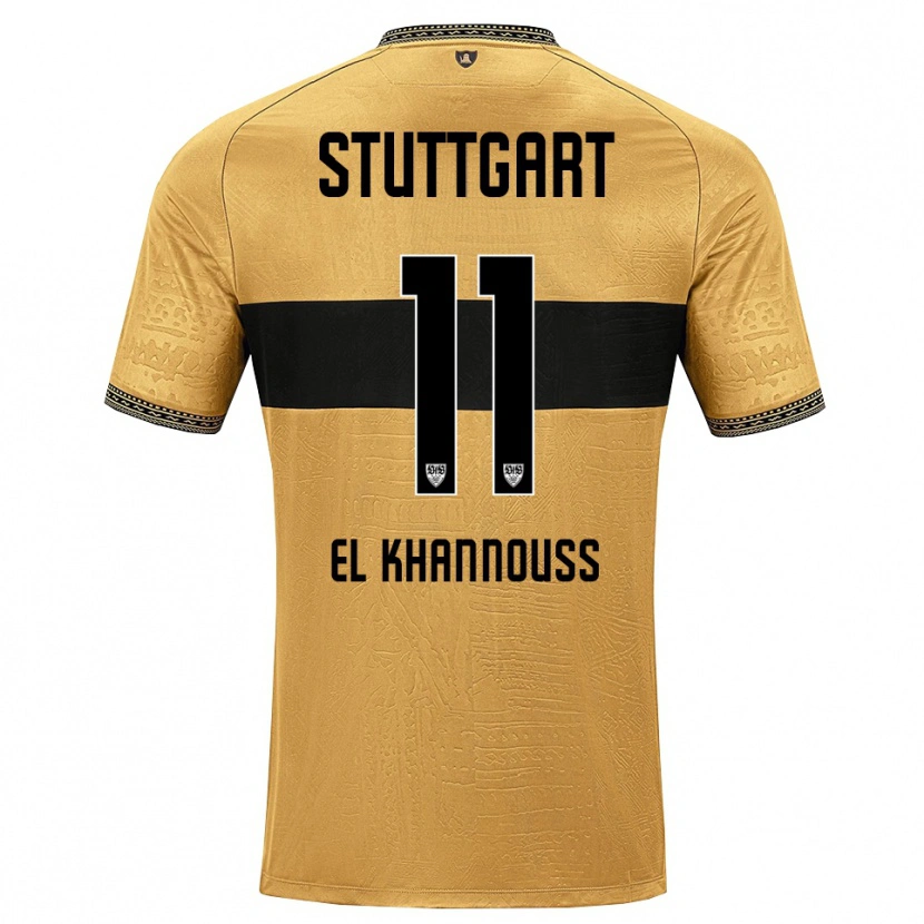 Danxen Homem Camisola Bilal El Khannouss #11 Marrom Preto Branco Alternativa 2026/27 Camisa