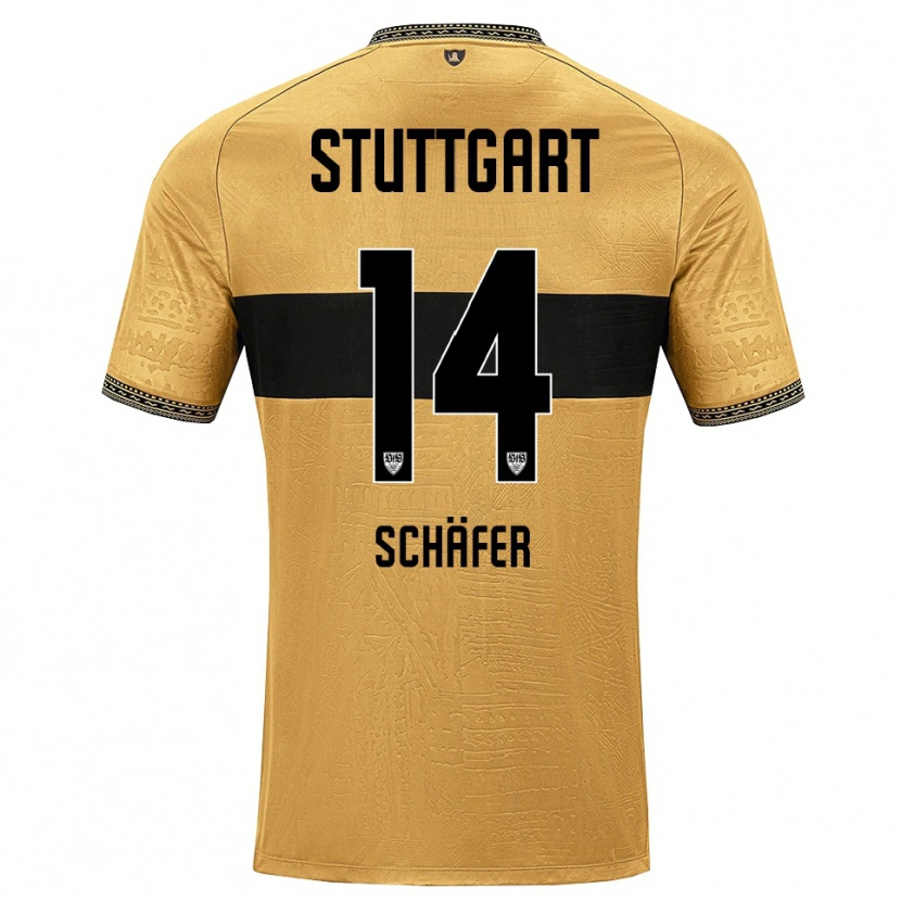Danxen Homem Camisola Katharina Schäfer #14 Marrom Preto Branco Alternativa 2026/27 Camisa