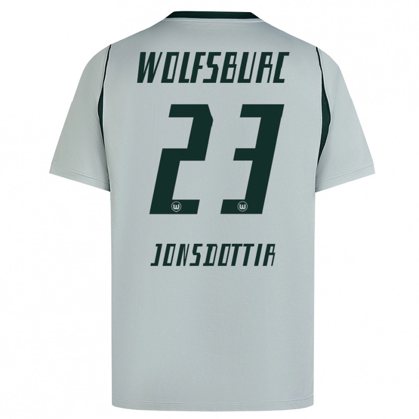 Danxen Homem Camisola Sveindís Jane Jónsdóttir #23 Cinza Verde Alternativa 2026/27 Camisa