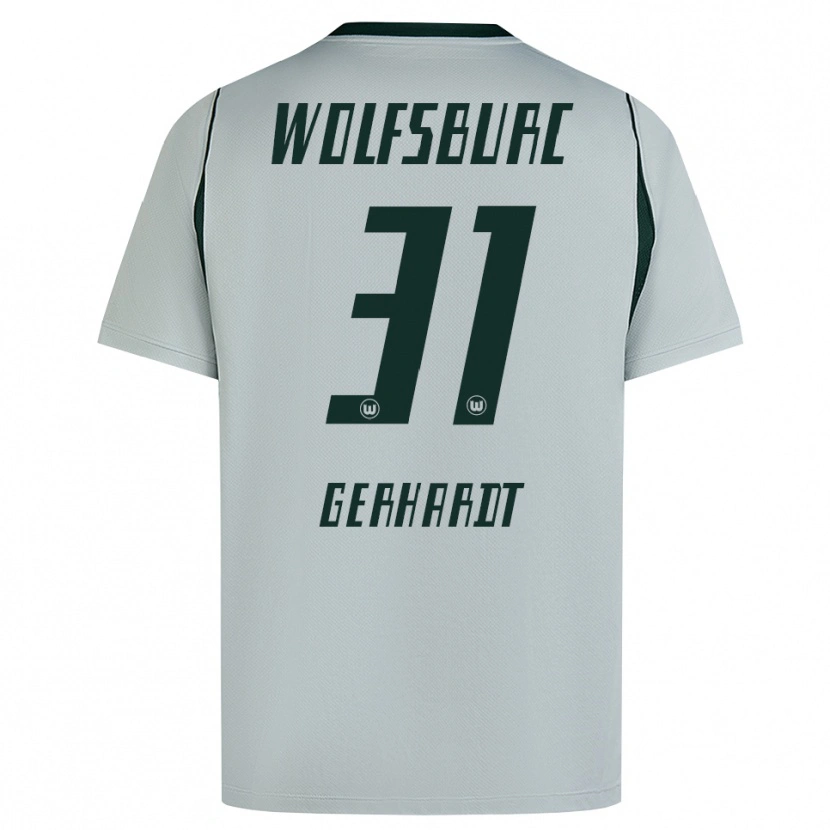 Danxen Homem Camisola Yannick Gerhardt #31 Cinza Verde Alternativa 2026/27 Camisa