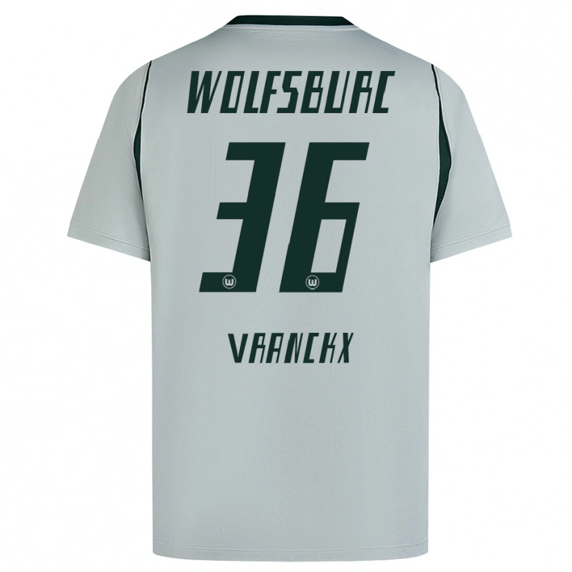 Danxen Homem Camisola Aster Vranckx #36 Cinza Verde Alternativa 2026/27 Camisa