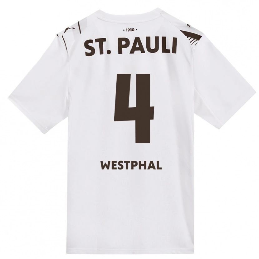 Danxen Homem Camisola Jannik Westphal #4 Café Branco Vermelho Alternativa 2026/27 Camisa