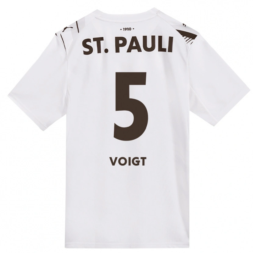 Danxen Homem Camisola Domenic Voigt #5 Café Branco Vermelho Alternativa 2026/27 Camisa