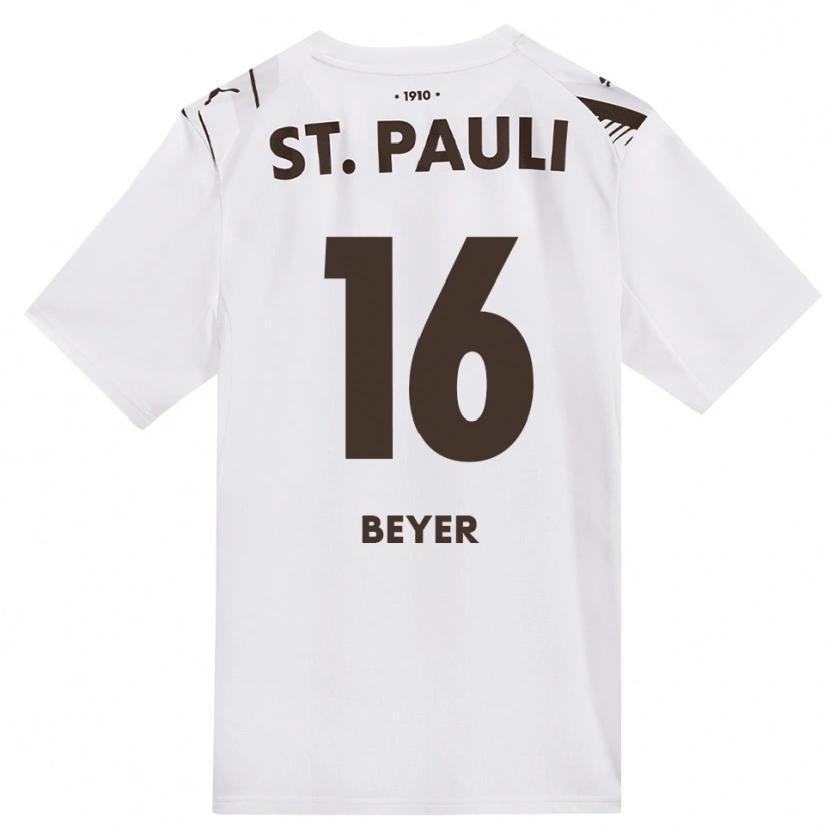 Danxen Homem Camisola Lasse Beyer #16 Café Branco Vermelho Alternativa 2026/27 Camisa