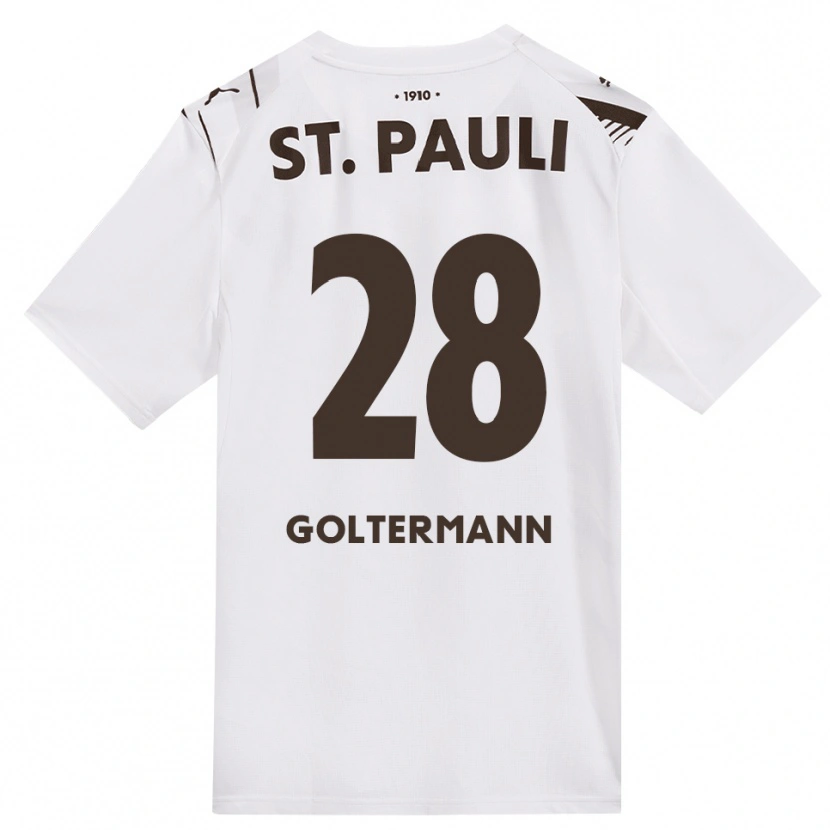 Danxen Homem Camisola Max Goltermann #28 Café Branco Vermelho Alternativa 2026/27 Camisa