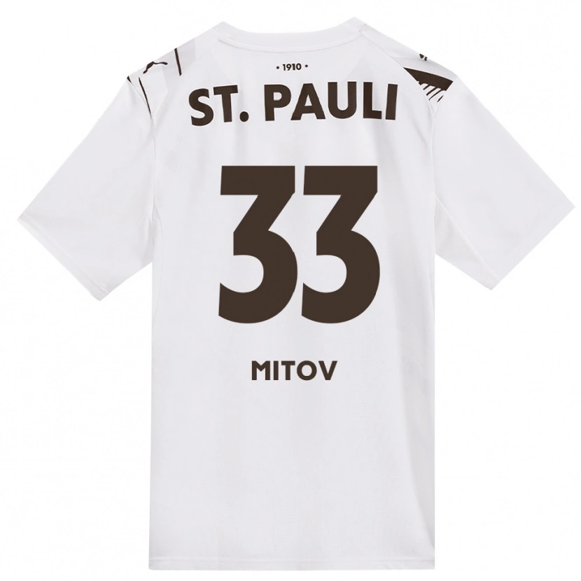 Danxen Homem Camisola Dimitar Mitov #33 Café Branco Vermelho Alternativa 2026/27 Camisa