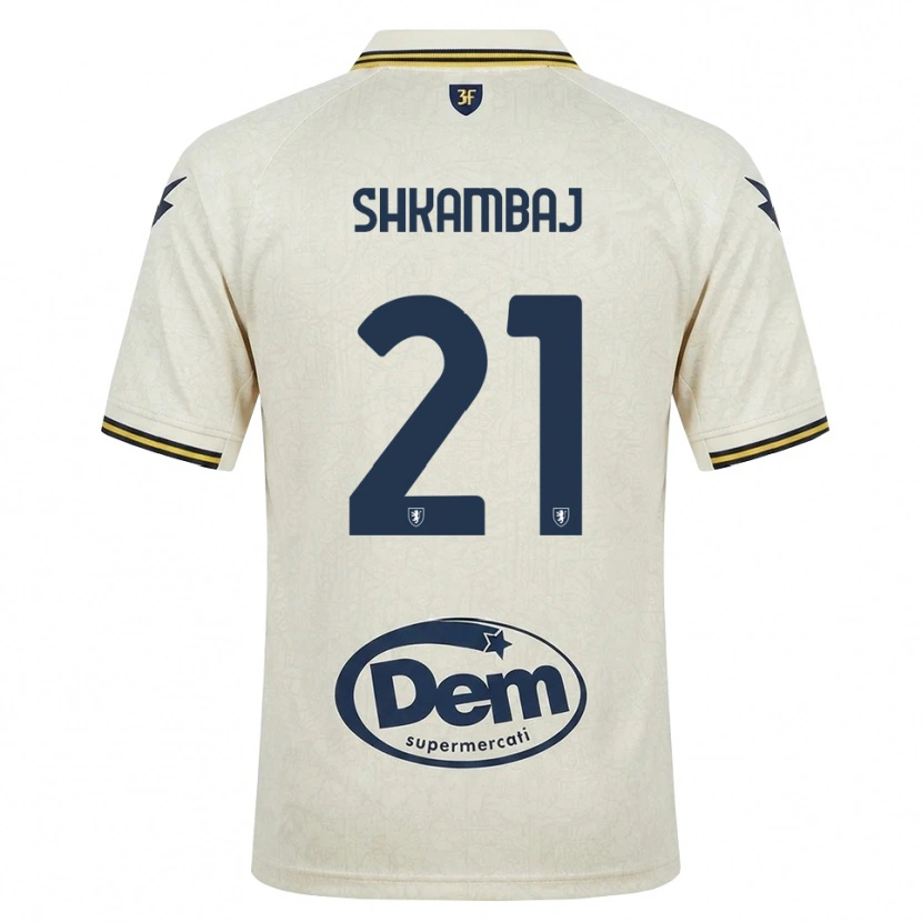 Danxen Homem Camisola Ardit Shkambaj #21 Amarelo Renda Velha Preto Alternativa 2026/27 Camisa