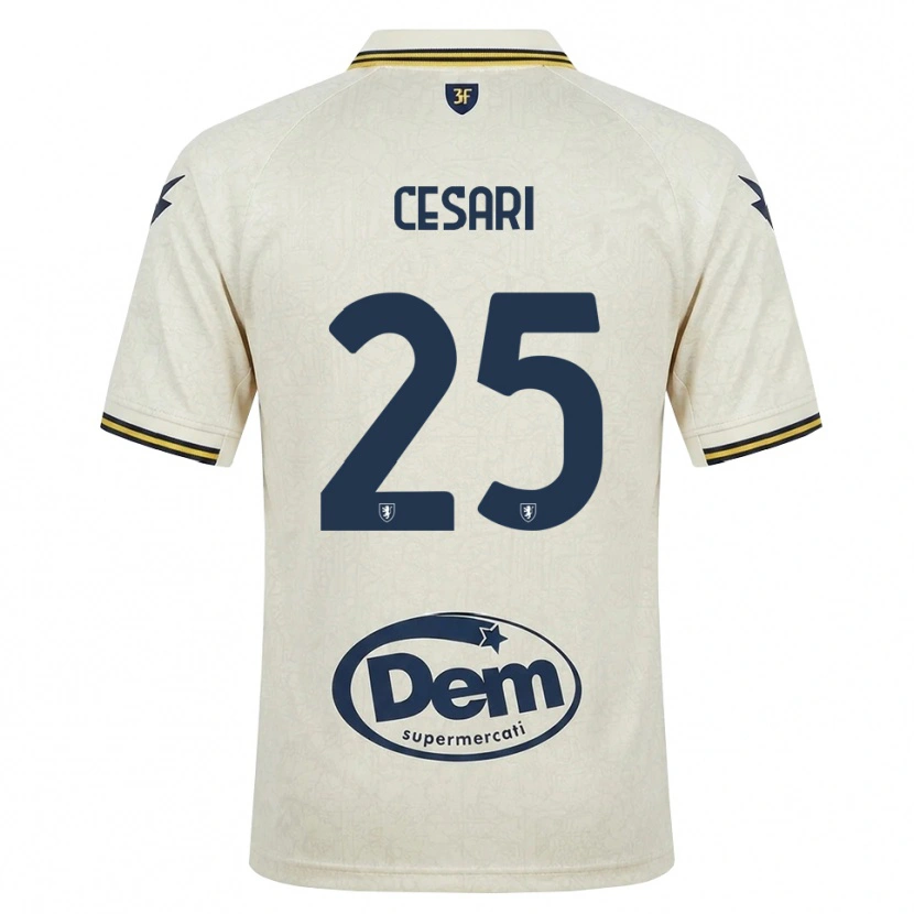 Danxen Homem Camisola Nicolò Cesari #25 Amarelo Renda Velha Preto Alternativa 2026/27 Camisa