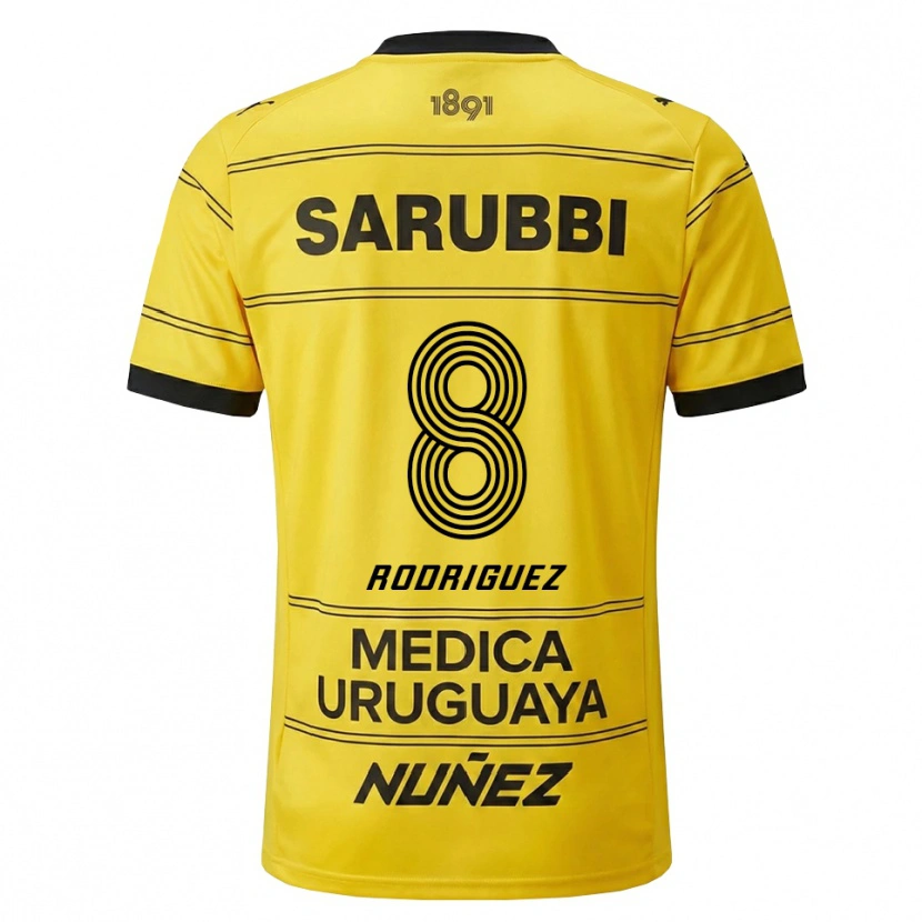 Danxen Homem Camisola Sebastián Rodríguez #8 Amarelo Preto Alternativa 2026/27 Camisa