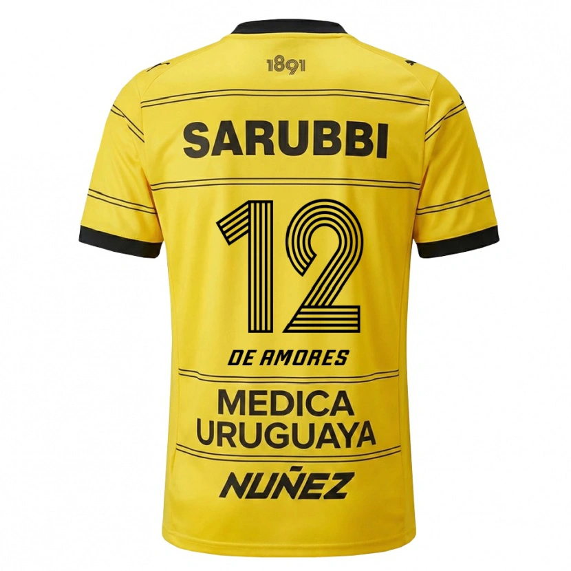 Danxen Homem Camisola Guillermo De Amores #12 Amarelo Preto Alternativa 2026/27 Camisa