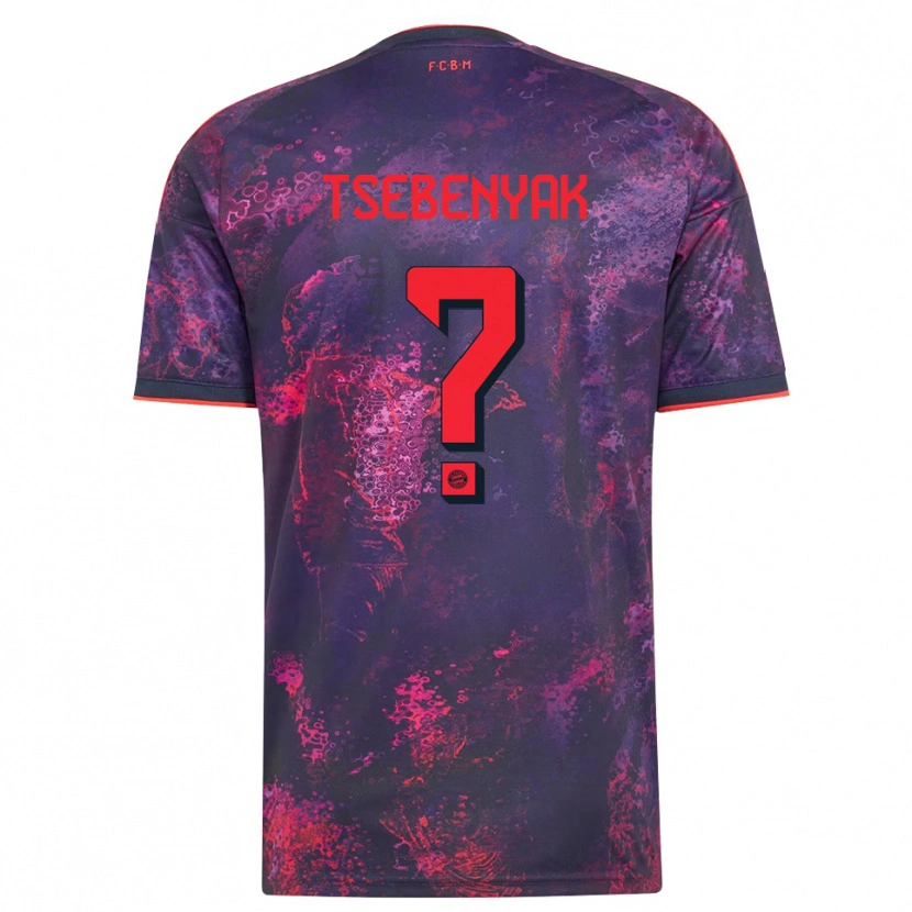 Danxen Homem Camisola Dmytro Tsebenyak #0 Vermelho Púrpura Terceiro 2026/27 Camisa