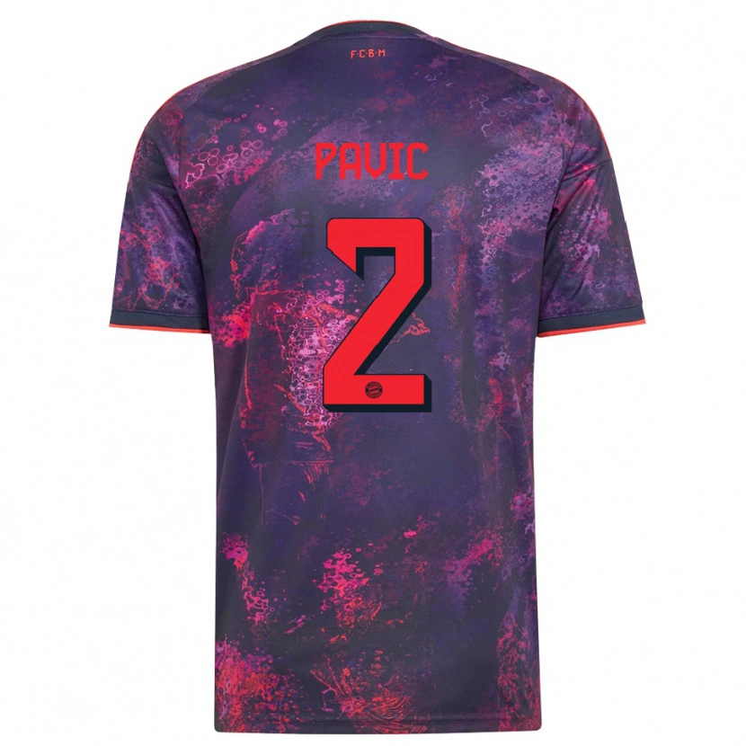 Danxen Homem Camisola Filip Pavić #2 Vermelho Púrpura Terceiro 2026/27 Camisa