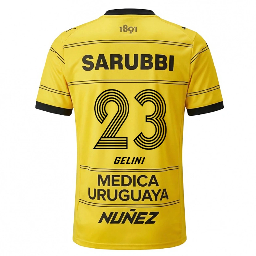Danxen Mulher Camisola Gonzalo Gelini #23 Amarelo Preto Alternativa 2026/27 Camisa
