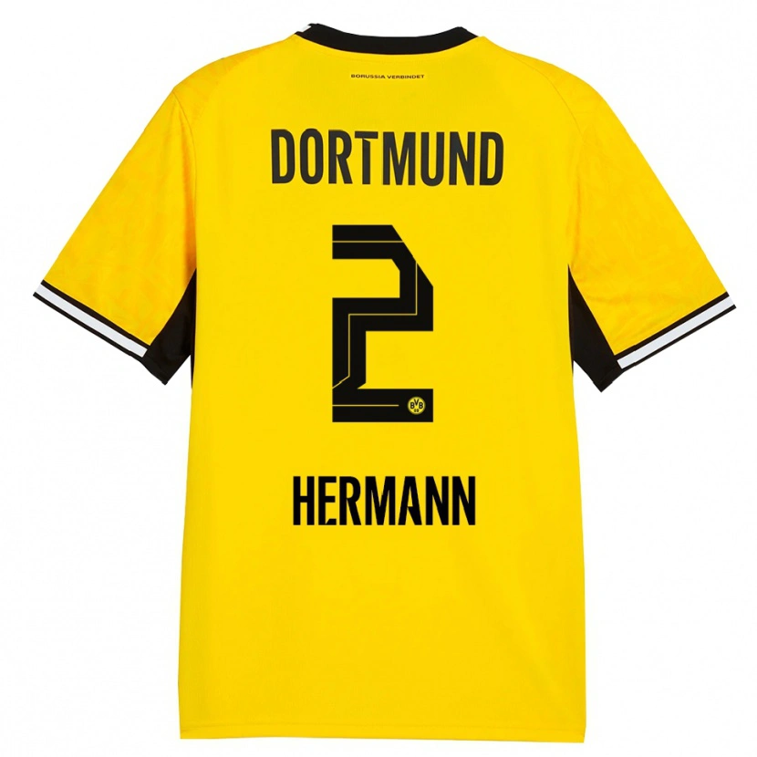 Danxen Mulher Camisola Ben Hermann #2 Amarelo Preto Branco Principal 2026/27 Camisa