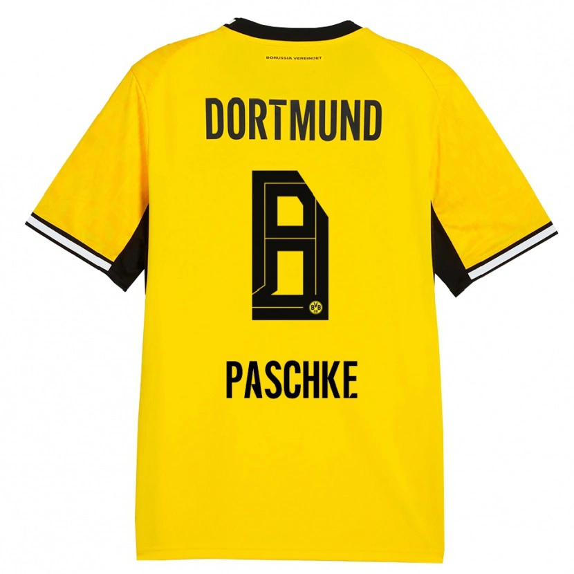 Danxen Mulher Camisola Felix Paschke #8 Amarelo Preto Branco Principal 2026/27 Camisa