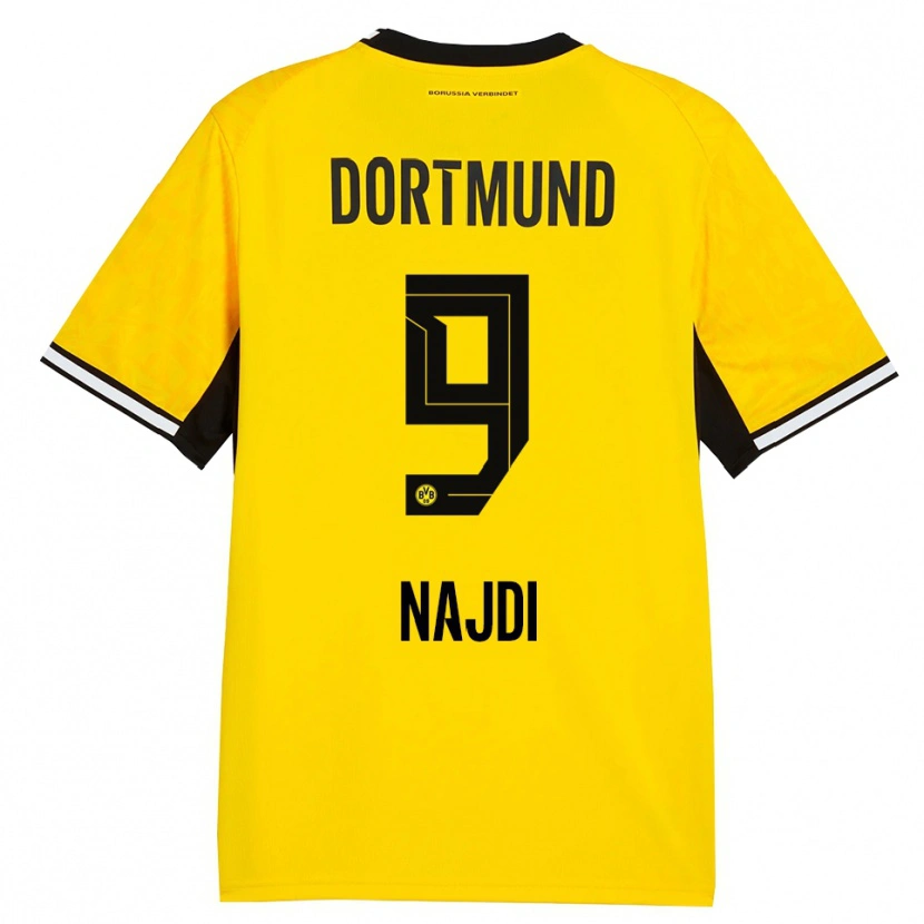 Danxen Mulher Camisola Ahmad Najdi #9 Amarelo Preto Branco Principal 2026/27 Camisa