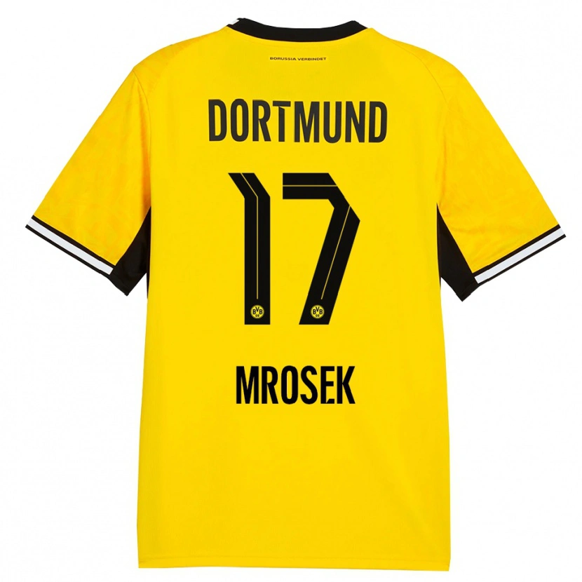 Danxen Mulher Camisola Noah Mrosek #17 Amarelo Preto Branco Principal 2026/27 Camisa