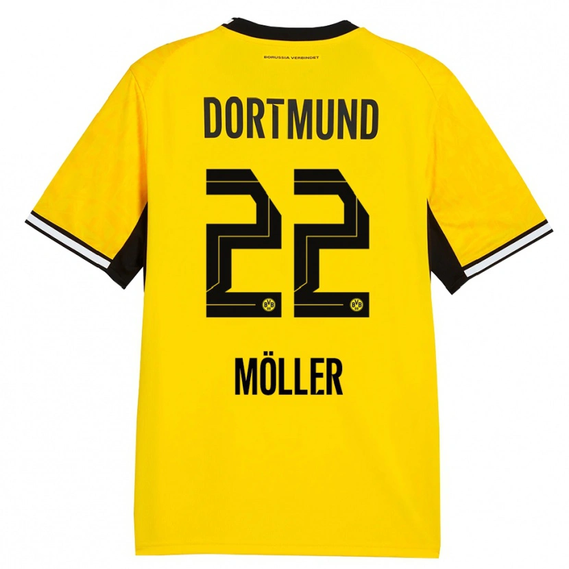 Danxen Mulher Camisola Paul Möller #22 Amarelo Preto Branco Principal 2026/27 Camisa